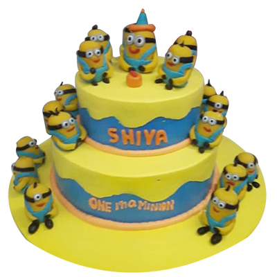 "Minions Fondant Cake - 4 Kgs - Click here to View more details about this Product